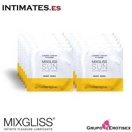 Sun  Monoï 4 ml · Lubricante aroma fresa · Pack 12 uds. · Mixgliss