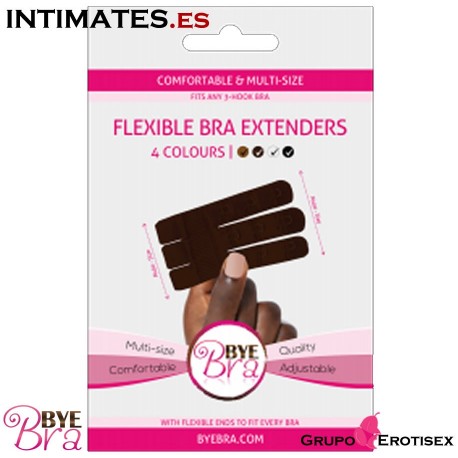 Extensores de contorno 3 ganchos - 4 uds. Marrón · Bye Bra