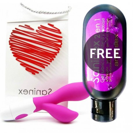 SANINEX VIBRADOR DUO  + GEL ANAL SEX GRATIS 120ML