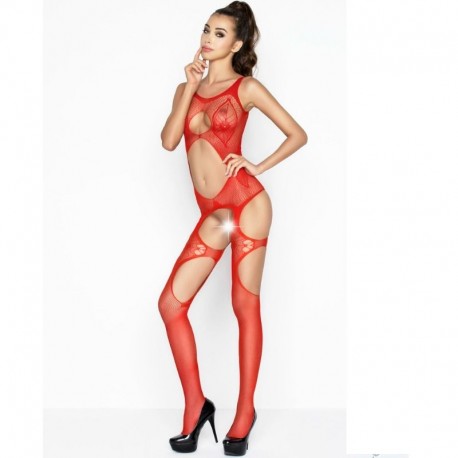 PASSION WOMAN BS039 BODYSTOCKING ROJO TALLA UNICA
