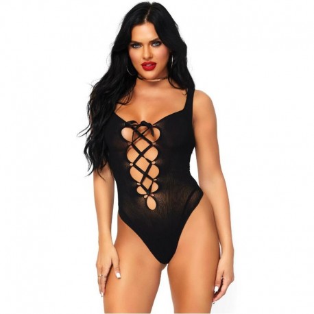 LEG AVENUE TEDDY ENTRELAZADO PECHO TALLA UNICA