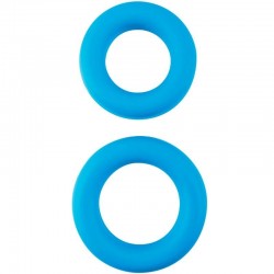 NEON SET ANILLOS SILICONA AZUL