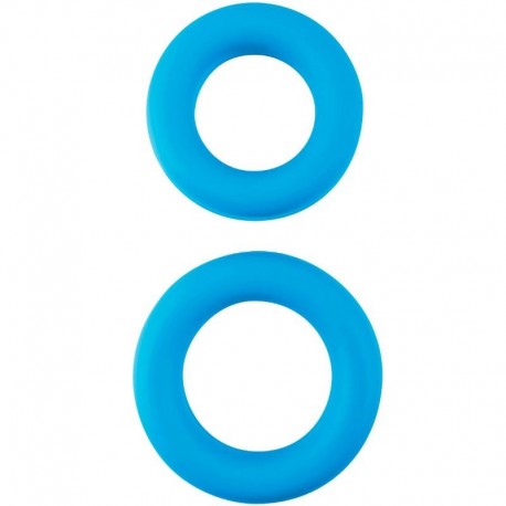 NEON SET ANILLOS SILICONA AZUL