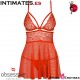 838-BAB-3 · Babydoll y tanga rojo · Obsessive