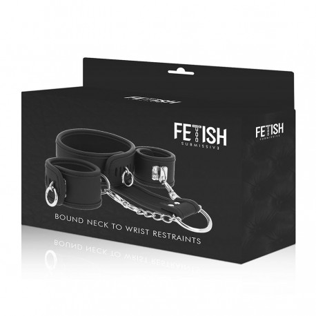 FETISH SUBMISSIVE COLLAR Y ESPOSAS CUERO VEGANO