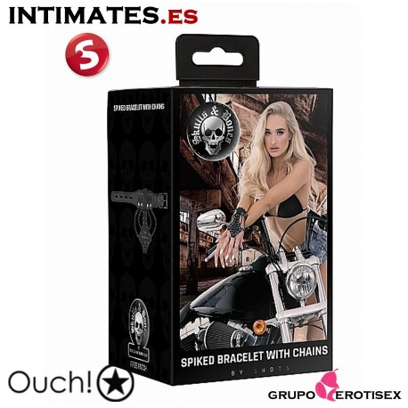 Skulls and Bones - Black · Brazalete con pinchos y cadenas · Ouch!