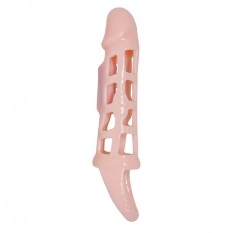 BAILE FUNDA EXTENSORA PENE CON VIBRACION Y STRAP 13.5 CM