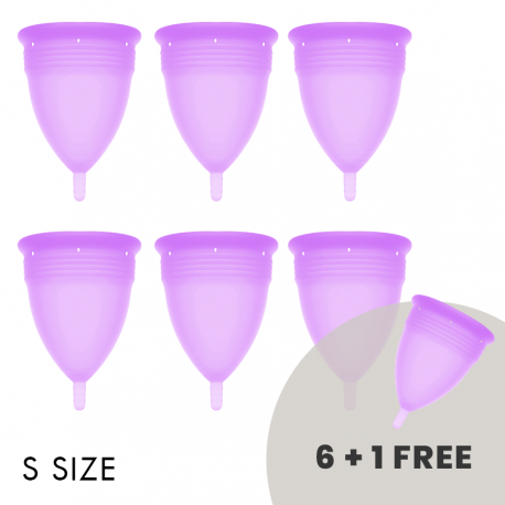 STERCUP PACK COPA MENSTRUAL SILICONA FDA TALLA S LILA 6 + 1 GRATIS
