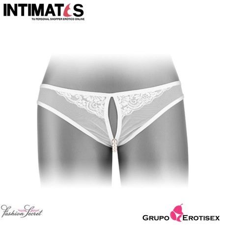 Sophie · Tanga blanco con perlas nacaradas · Fashion Secret