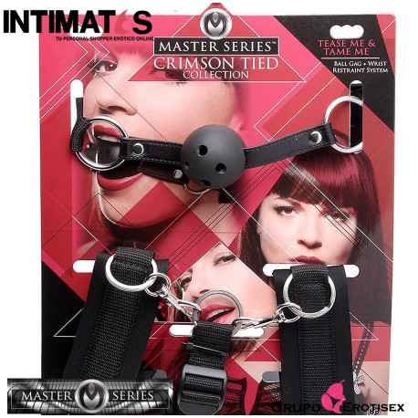 Tease Me And Tame Me · Sistema de mordaza y retención de muñecas · Master Series