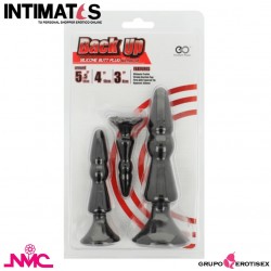 Back Up ·  Kit de 3 plug anales de silicona · Nanma