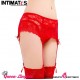 Tanga rojo con liguero de encaje · Queen Lingerie