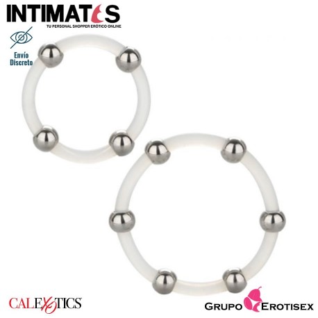 Steel Beaded Set · Juego de anillos de silicona con cuentas de acero · CalExotics