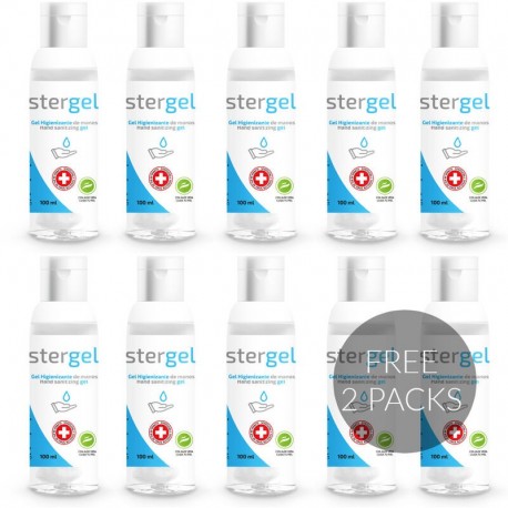 STERGEL  HIDROALCOHOLICO DESINFECTANTE COVID-19 100ML 8 + 2 GRATIS