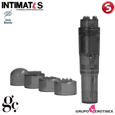 Pocket Vibe · Estimulador con cabezales - Negro · GC