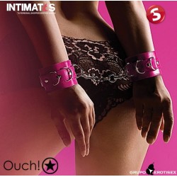 Leather Cuffs - Pink · Esposas de Cuero · Ouch!