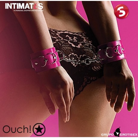 Leather Cuffs - Pink · Esposas de Cuero · Ouch!