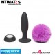 Butt Plug M - Black/Purple · Plug  con vibración y cola intercambiable · Happy Rabbit