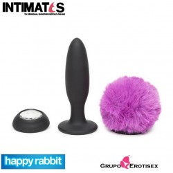 Butt Plug M - Black/Purple · Plug  con vibración y cola intercambiable · Happy Rabbit