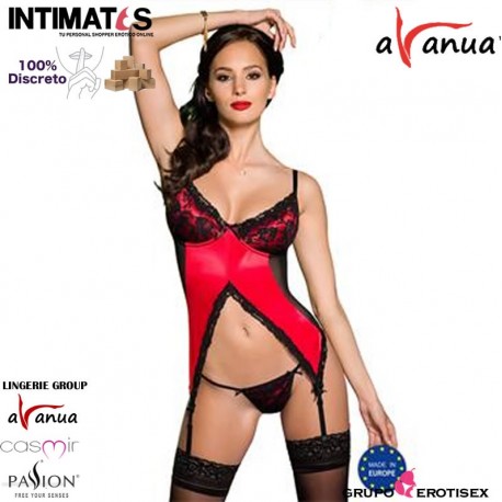 Karmina · Corsé rojo y negro · Avanua