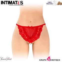 Katia · Tanga rojo con perlas nacaradas · Fashion Secret