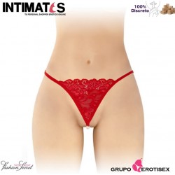 Venusina · Tanga rojo abierto con perlas nacaradas · Fashion Secret