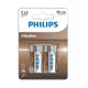 PHILIPS ALKALINE PILA C LR14 BLISTER*2