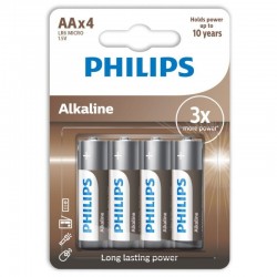 PHILIPS ALKALINE PILA AA LR6 BLISTER*4