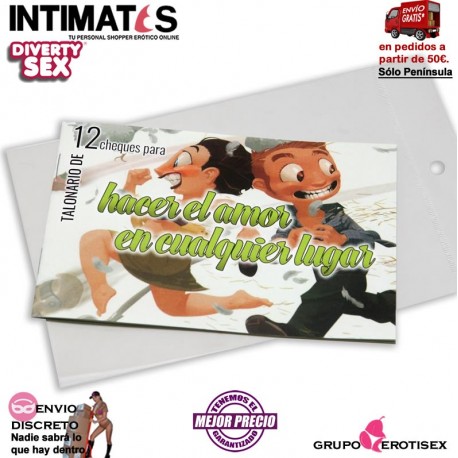 Hacer el amor en cualquier lugar · Talonario 12 cheques · Diverty Sex