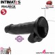 Pene realístico con vibración y escroto 15,24cm - Negro · RealRock