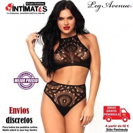 Conjunto de top y braguita de talle alto · Leg Avenue