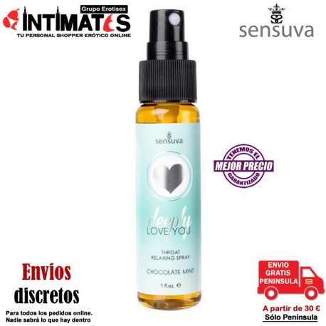 Deeply love you - Chocolate-menta · Spray para mamadas profundas · Sensuva