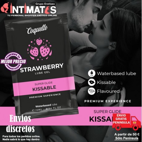 Strawberry · Lubricante a base de agua besable 10ml · Coquette