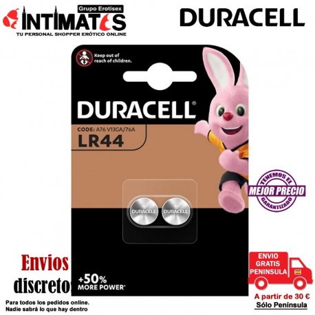 Pilas alcalinas tipo botón LR44 2u. · Duracell