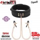 Collar de cuero vegano con pinzas para los pezones · Coquette Fantasy