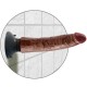 DILDO VIBRADOR KING COCK 17.78 CM MARRON