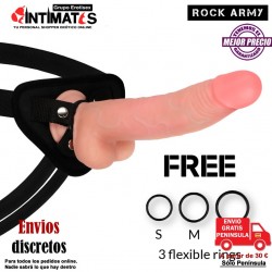 Arnés + Dildo realista Dual Sensitive Leopard - 230mm · Rock Army