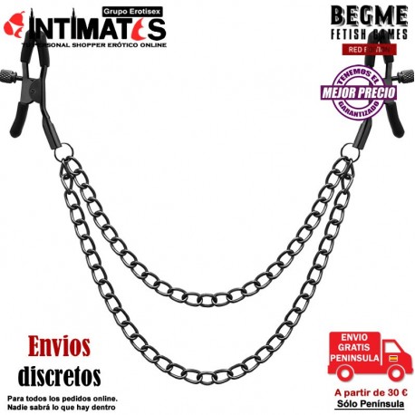 Pinzas para los pezones con cadena · Begme Red Edition
