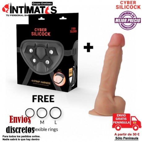 Arnés + Ansel Liquid Silicone 165mm · Cyber Silicock