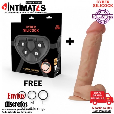 Arnés + Magnus Liquid Silicone 205mm · Cyber Silicock