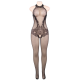 QUEEN LINGERIE BODYSTOCKING CON ABERTURA Y ENCAJE FLORAL S-L