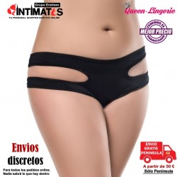 Braguita negra con aberturas en la cadera y parte inferior · Queen Lingerie