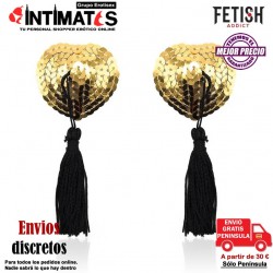 Heart Sequin Tasel · Pezoneras doradas con lentejuelas · Fetish Addict