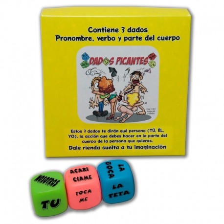 DIABLO PICANTE - JUEGO 3 DADOS PRONOMBRE, VERBO Y PARTE DEL CUERPO
