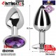 Purple · Plug anal de aluminio con joya en su base - M · AfterDark