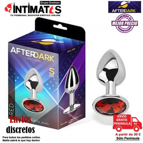 Red Rubby · Plug anal de aluminio con joya en su base - S · AfterDark