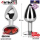 Red Rubby · Plug anal de aluminio con joya en su base - M · AfterDark