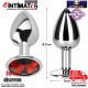 Red Rubby · Plug anal de aluminio con joya en su base - L · AfterDark