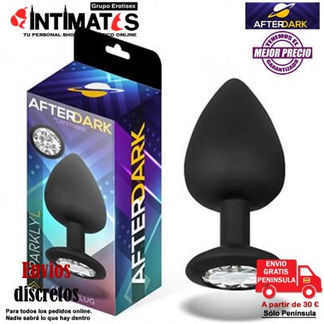 Sparkly · Plug anal de silicona con joya en la base - L · AfterDark