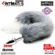 Grey & White Fox Tail · Plug anal con cola - S · BDSM Line